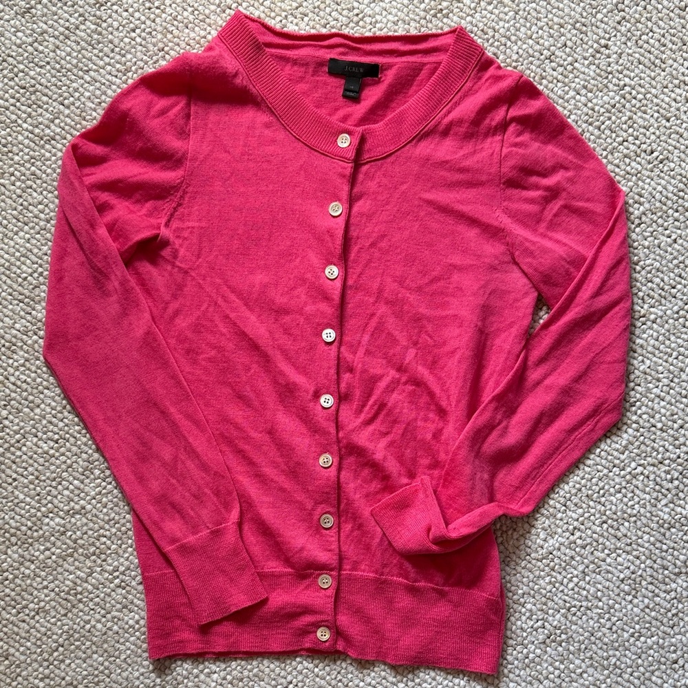J. Crew Vibrant Pink Jackie Cardigan